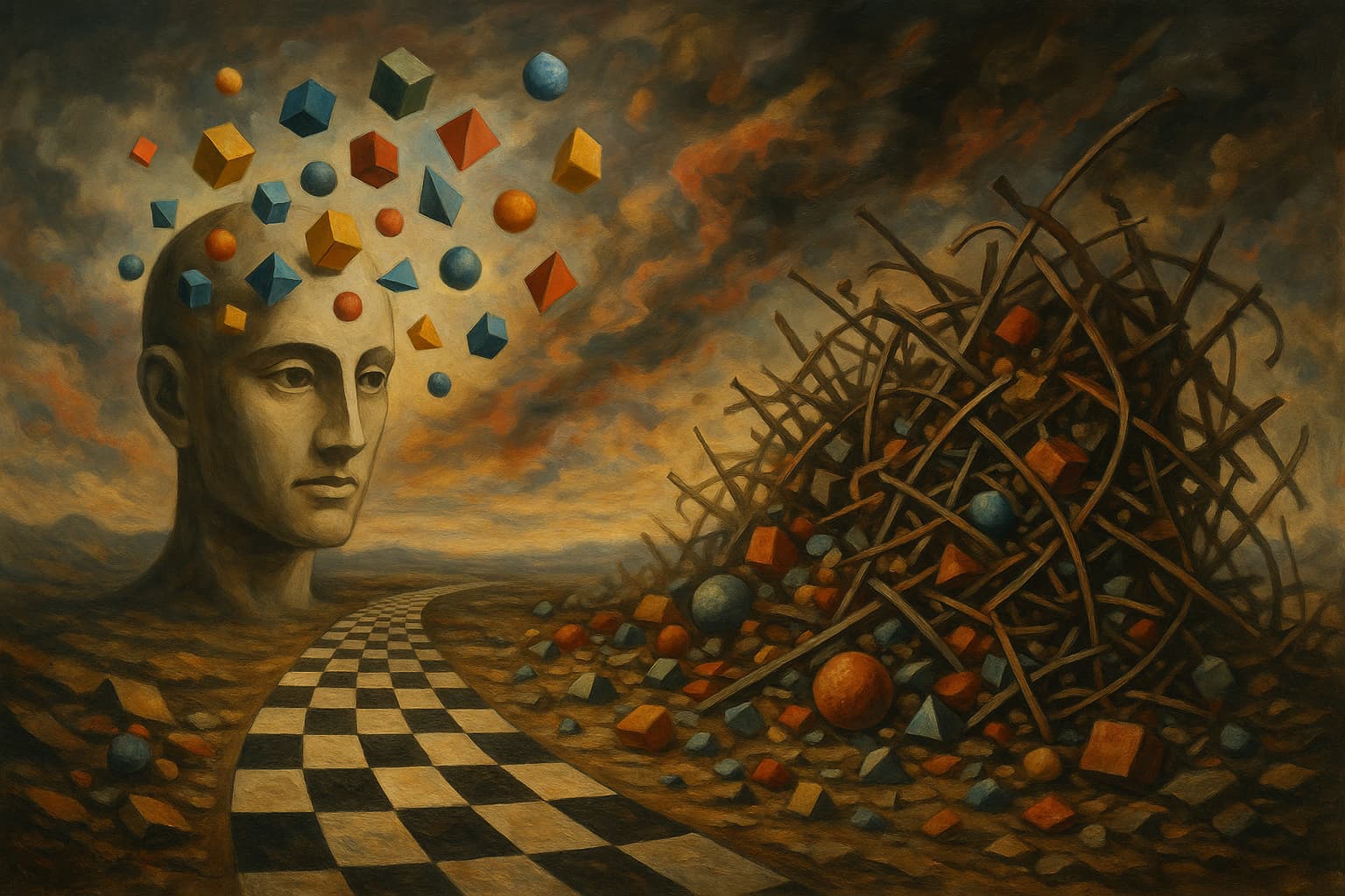 Surrealismo do caos e da lógica coexistindo